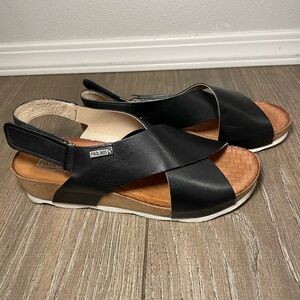 PIKOLINO Mahon Women's Wedge Sandals Black Size 40 (9-9.5)
